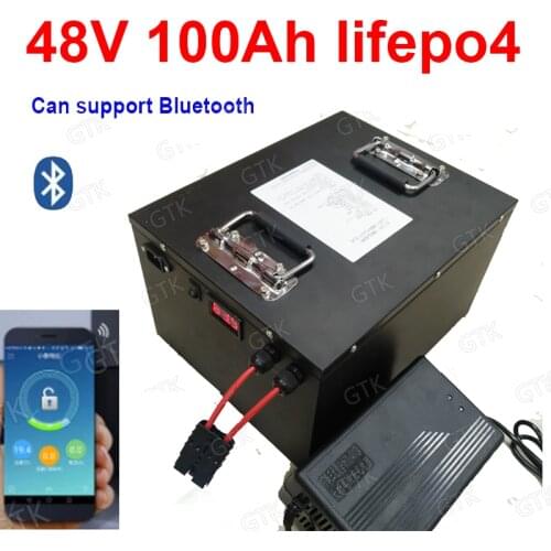 GTK lifepo448v 100AH lithium batterry with bluetooth BMS APP fortricycle inverter Solar energy storage scooter + 10A charger