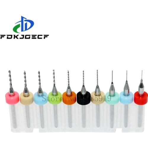 10pcs 0.3mm to 1.2mm PCB mini drill Bit tungsten steel carbide for print circuit board cnc drill Bits Machine