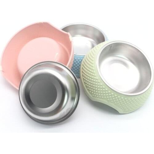 Pet Bowls Dog Food Water Feeder Stainless Steel Pet Drinking Dish Feeder Cat Puppy Feeding Supplies Small Dog Accessories