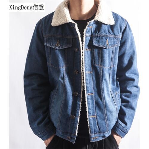 XingDeng 2018 Men Winter Fashion Cowboy Jacket Trendy Warm Fleece Denim Jacket top Coat Mens Jean Jackets Outwear Male Plus 2XL