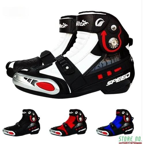 Men Motocross Boots Motorbike Shoes Biker Moto Boots Protective Gear Riding Racing Motorcycle Shoes Black