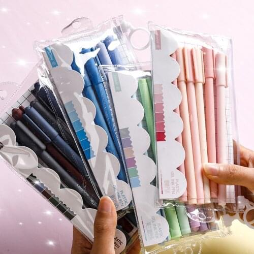 6pcs Colour Pop Gradient Pencil Set Multi Color 0.5mm Roller Ball Pens Marker Liner for Diary Stationery Office School A6227