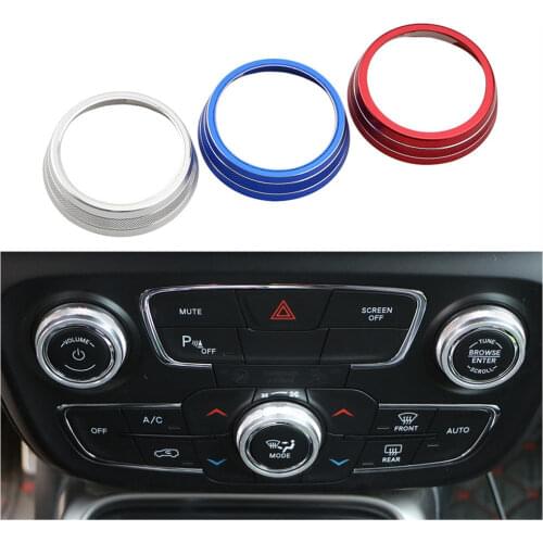 Color My Life 3Pcs/Set Car Air Conditioning Knob Switch Button Trim Cover for Jeep Compass 2017 2018 2019 2020 Accessories