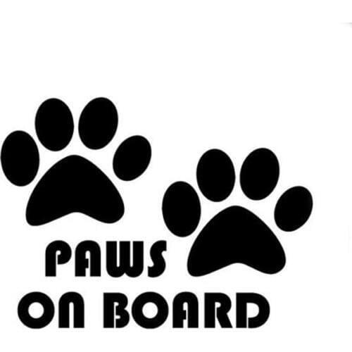 10.5CM*7.5CM Paws On Board, Dog, Puppy, Foot Car Sticker Car Styling Black Silver C8-0013