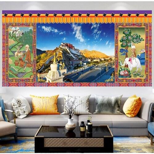 Blue sky wall hanging tapestry tibet potala palace wall carpet drop shipping wall sheet bedroom bedspread
