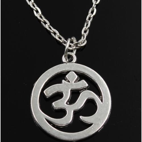 New Fashion Yoga OM Pendants Round Cross Chain Short Long Mens Womens Silver Color Necklace Jewelry Gift