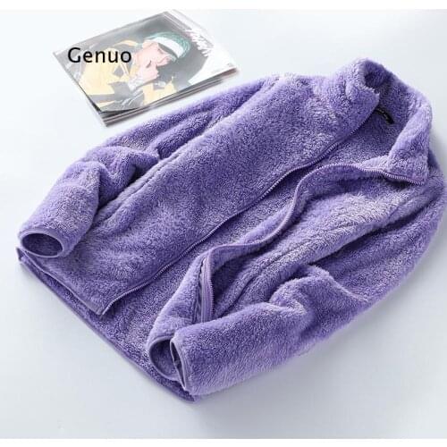 New Winter Wool Fleece Jacket Women Thick Cardigan Sweater Thermal Windproof Spring Windbreaker Female Hooded Warmer Coat