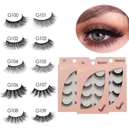 New 3 /4pairs 38styles Faux 3D Mink Eyelashes Natural False Eyelashes Fluffy Wispy Thick Lash Handmade Lashes Eye Makeup Cilios