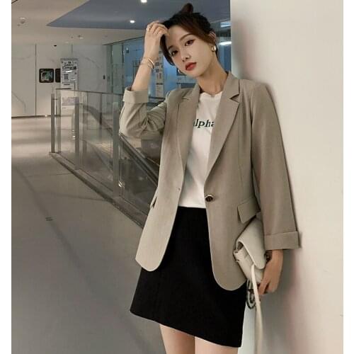 New British all-match casual style small net red casual new solid color short small suit jacket suit womens jacket 15744