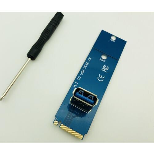 USB 3.0 Riser Card NGFF M.2 to PCI-E X16 Slot Adapter Mining Adapter Extension Converter for Graphics Card for BTC Miner