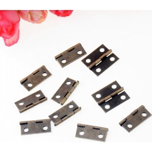 Free Shipping 50pcs Bronze Tone Hardware 4 Holes DIY Box Butt Door Hinges (Not Including Screws) 18x15mm F1149