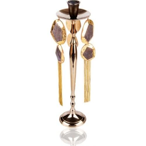 Porio Charcoal Candlestick 12x12x44 Cm