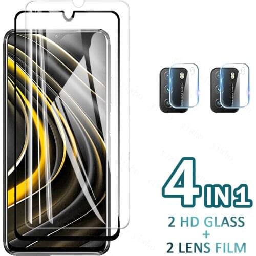 Full Cover Tempered Glass For Xiaomi Poco M3 Screen Protector Pocophone poko poxo pocco pocom3 M3 m 3 Camera Glass 6.53 inch
