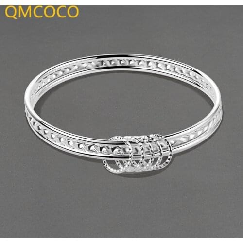 QMCOCO 2021 New Style Personality Creative Bracelet 925 Silver Simple Fashion Temperament For Woman Party Jewelry Accessories