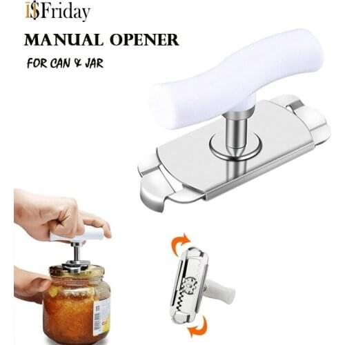 Manual Stainless Steel Easy Can Jar Opener Adjustable 1-4 Inches Cap Lid Openers Tool Kitchen Gadgets