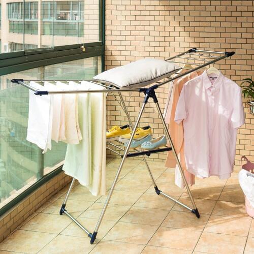 Foldable Clothes Laundry Drying Rack Dryer Hanger Stand X-shaped Garment Clothesline Rack Shelf Indoor/OutdoorDQ0828D/E/X