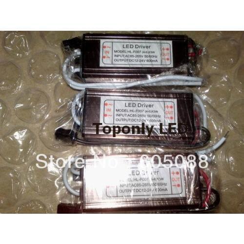 4-6)*3w constant current led power supply 18w DC12/24V 600mA waterproof led driver AC85-265v input 100pcs/lot DHL free shipping