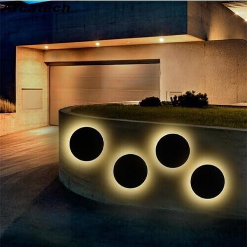 LED Outdoor Waterproof Wall Light Round LED Garden Wall Lamp Aisle Light Exterior Wall Balcony Corridor Aluminum Lighting NR-23