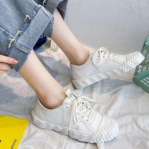 Female Solid White Platform Heel Women Lace Up Sponge Flat Sewing Shoes Summer Fashion Leisure Breathable Soft Comfortable