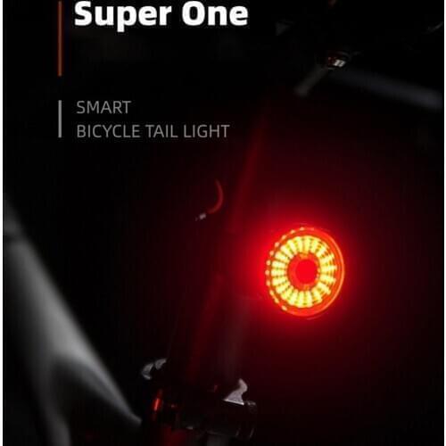 Bicycle Tail Light Auto-sensing Warning Light Usb Charging Smart Brake Light Bike Bicycle Safety Light Outdoor Sports Cycling