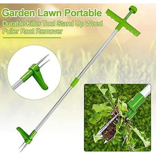 Long Handle Weeder Extractor Plant Root Remover Durable Garden Lawn Weed Puller Outdoor Yard Grass Stand Up Weed Puller