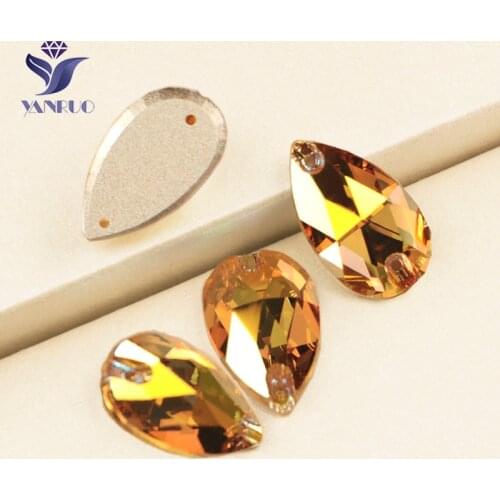 YANRUO 3230 Drop Sunshine Sparkly Top Sew On Stones Glass Strass flatback Gems Jewelry Stones Decor Clothes Garment Accessories
