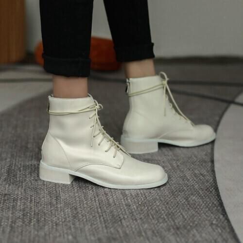 SKLFGXZY Size 34-40 brand Genuine leather Women boots Martin boots With short boots Womens shoes