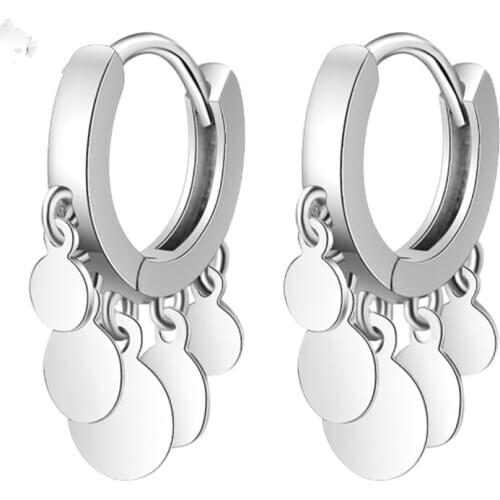 Fashion trend personality temperament tassel two-color round short paragraph female models silver plated ear rings YE016