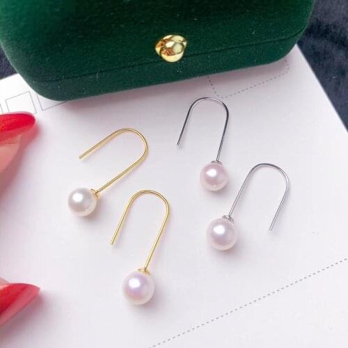 925 Sterling Silver Earrings Mountings Jewelry Parts Fittings Womens Accessories for Pearls Beads Stones Agate Jade