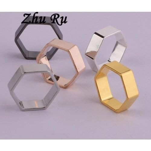10pcs ZHU RU 18*6*1mm hexagon Six stars Honeycomb crystal benzene ring shape Charm Pendants for Jewelry Accessories Diy Making