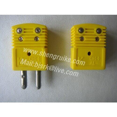 15pair per lot! K type Standard Thermocouple Connector Male and female with Yellow Color Round Hollow Pin