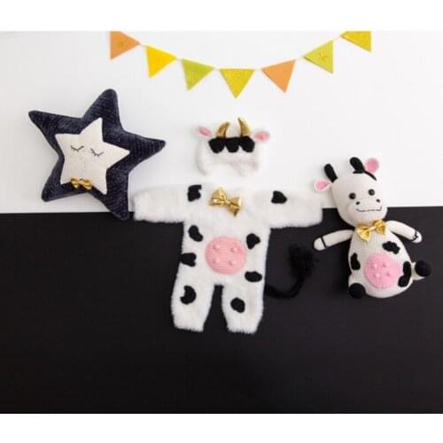 2/5 Pcs Baby Cotton Hat Romper Set Newborn Photography Props Outfits Infants Photo Shooting Clothing J60B