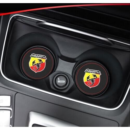 2pcs car interior mats water coaster leather pad for fiat abarth punto 500 ducato palio bravo car anti-dirty pad car Accessories