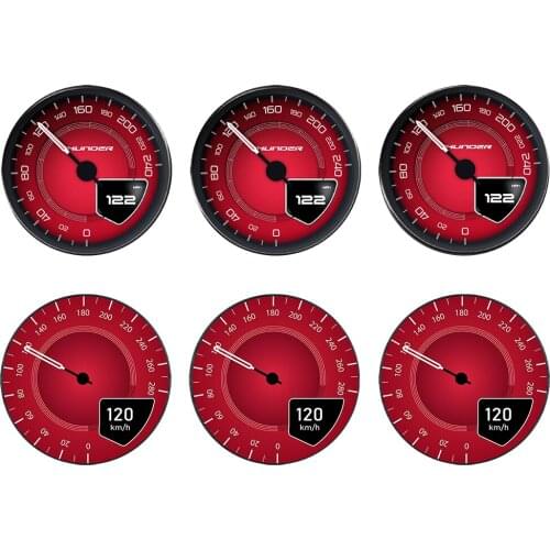 2021 Red Speedometer Print 6pcs/set Non-slip Placemat Cup Mat Coffee Mug Drink Coasters Dining Table Placemats Desk Accessories