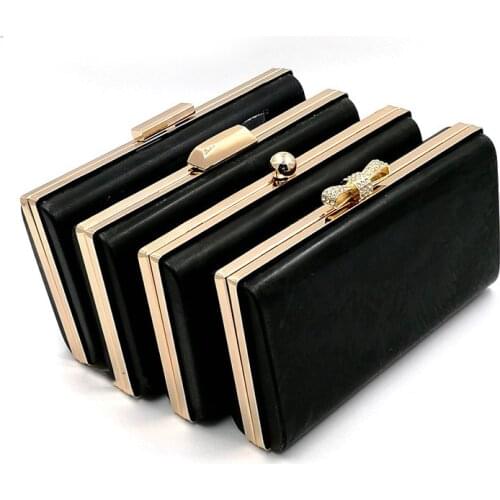 22X12cm retangle minaudiere box clutch frame with plastic covers gold women handmade evening purse frames China Factory supply