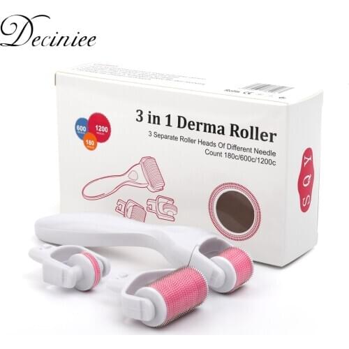 3 in 1 Derma Roller Micro Needles Titanium Mezoroller Microneedle DR Pen Skin Care Treatment Microdermabrasion Roller 0.2/0.25mm