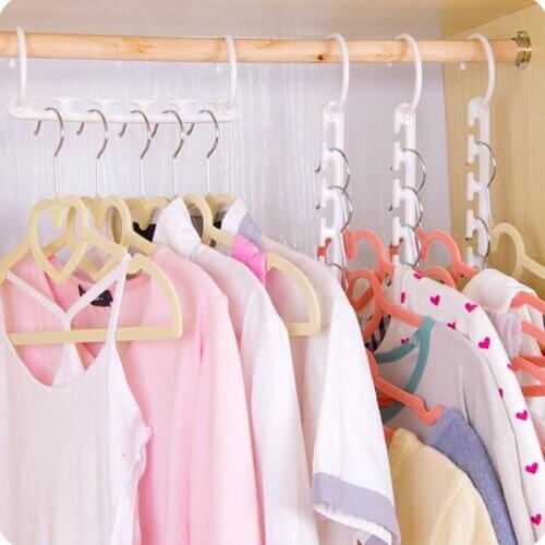 8pcs/set Multi-Functional Magic Clothes Hanger Slip-resistant Space Saving Hanger with Hook Closet Organizer Home Storage Racks