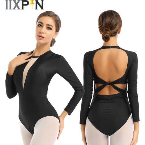 Ballet Leotards For Women Gymnastics Leotard Long Sleeves Dancewear Stretchy Breathable Ballet Dance Stage Performance Costumes