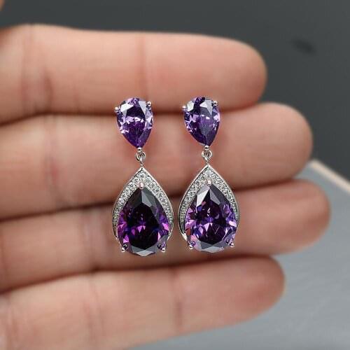 Blaike Charm Water Drop Zircon Crystal Dangle Earrings For Women luxury 925 Sterling Silver Earring Wedding Party Jewelry Gifts