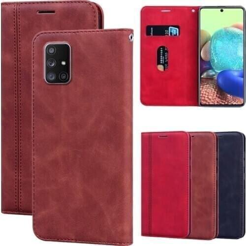 For Samsung Galaxy A51 A71 A Quantum Case Leather Magnetic Flip Cover Funda For Samsung Galaxy M31S M51 чехол Wallet Shell Cover