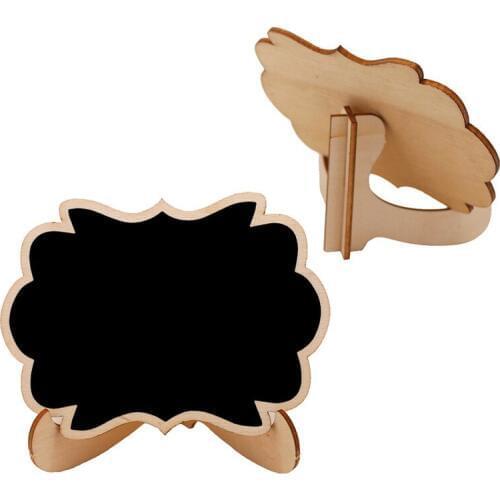 5pcs/lot Wooden Mini Butterfly Shape Blackboard Square Message Sign With Hang String Wedding Party Decoration Supplies