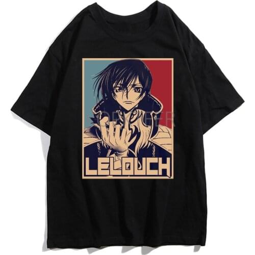 Anime Code Geass Lelouch Lamperouge Women Men Short Sleeve Harajuku Ullzang T-shirt Aesthetic Streetwear Tshirt Fashion Top Tees