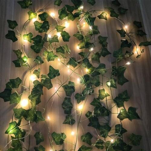 2 Meters Artificial Ivy Garland Party Decor Green Leaf Glowing Rattan For Home Garden Decoration Wall Hanging