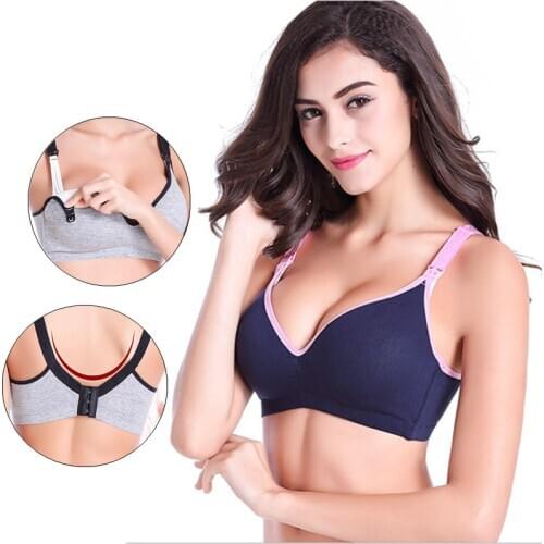 Cotton Maternity Nursing Bra Sleep Breastfeeding Bra For Feeding Mothers Safety Nursing Pregnant Women Open buckle Underwear