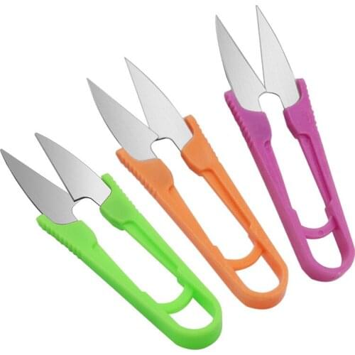JINRUI New cross stitch color scissors daily household thread cutting knife plastic handle durable tailors pliers scissors