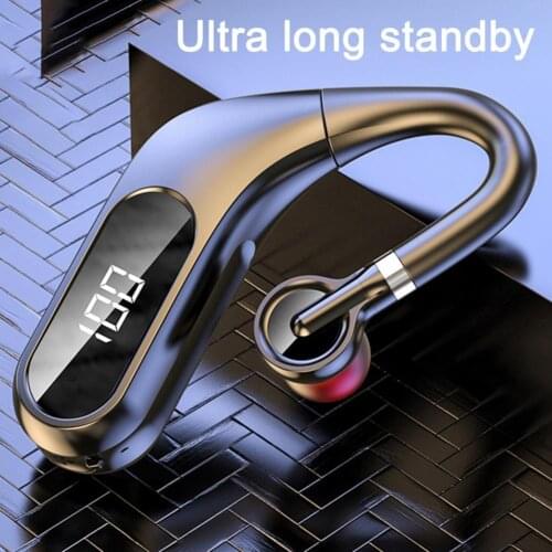 KJ10 TWS 180° Spin Hanging Ear Earphone Business Bluetooth-compatible Headset Sports Wireless Headphone With Display Earbuds