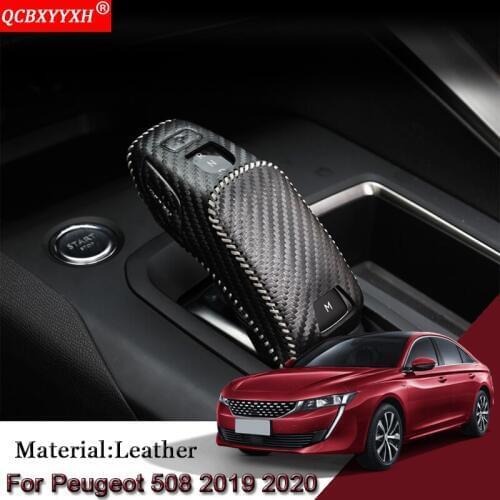DIY Car Automatic Transmission Shift Leather Case Cover Car Accessories For Peugeot 508 2008 2019-2020 3008 4008 5008 2016-2019
