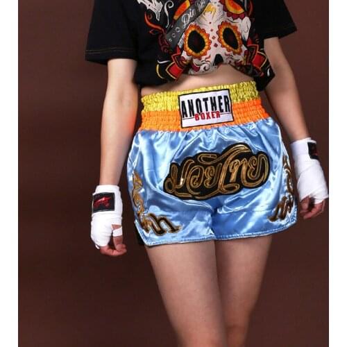 Mens Womens Boxing Shorts Embroidered MMA Pants Kickboxing Fight Grappling Short Muay Thai Boxeo Short Sanda Cheap Clothes