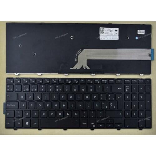 New SP Spanish Teclado Keyboard For Dell Inspiron 15 3000 3541 3542 3543 3551 3558 3552 3559 Laptop Black Frame Black