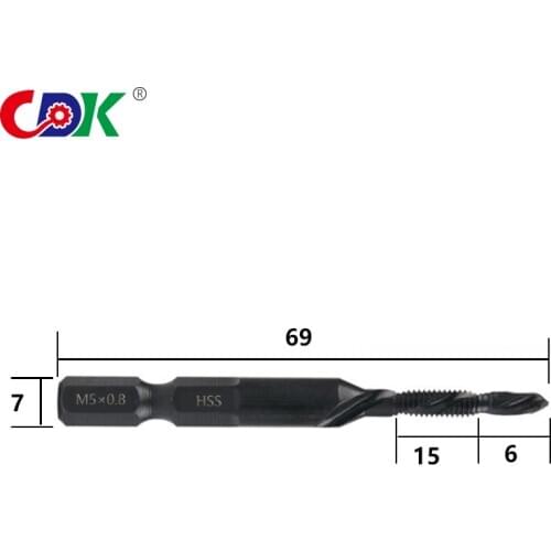 One M5 1/4mm Shank HSS Thread Tap Set Metric Tap Drill Machine Screw Tap